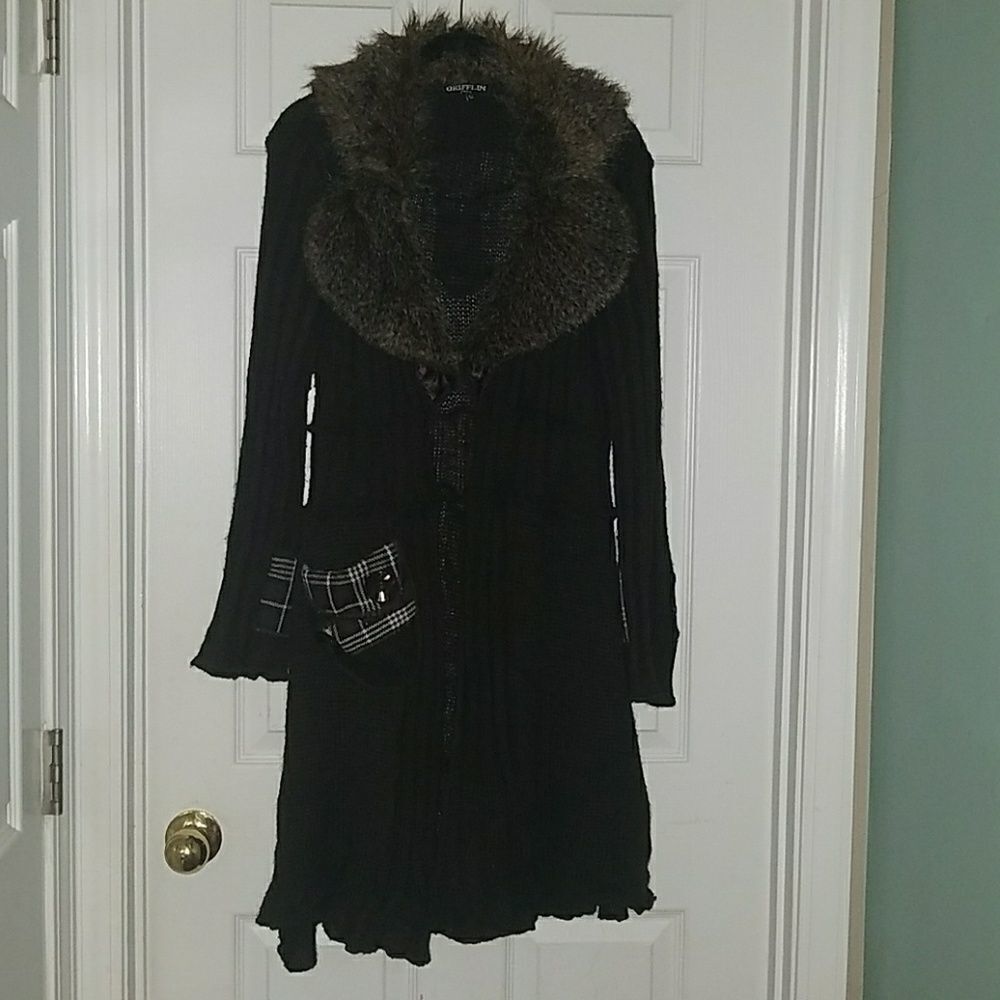 Grifflin Paris Mohair sweater coat jacket Sz M